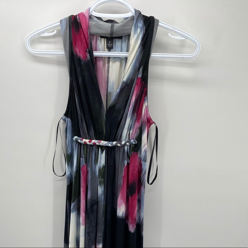 Suzi Chin Size 2  Tie Belt Draped Maxi Dress women